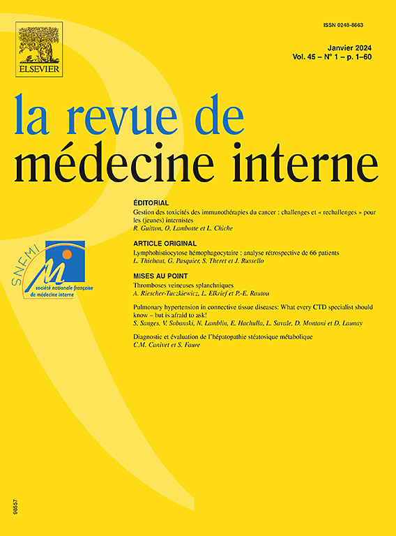 Go to journal home page - La Revue de Médecine Interne